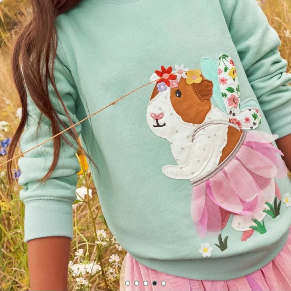 Beautiful Mini Boden Guinea Pig Sweatshirt and Tulle Skirt Set